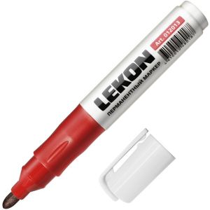 Маркер перманентный заправляемый LEKON ReFresh красный 3мм.