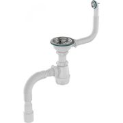 Сифон для мойки 3 1/2 х 40 с мет.реш с круглым переливом 40х40/50 В0139