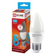Лампа светодиодная LED-СВЕЧА-VC 8Вт свеча 4000К нейтр. бел. E27 760лм 230В IN HOME 4690612020457