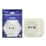 Розетка 1-м ОП Frea 16А IP20 250В без заземл. АБС-пластик беж. TOKOV TKE-FR-R1-C02