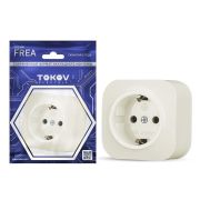 Розетка 1-м ОП Frea 16А IP20 250В с заземл. АБС-пластик беж. TOKOV TKE-FR-R1Z-C02