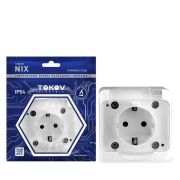 Розетка 1-м ОП Nix 16А IP54 250В с заземл. с прозр. крышкой бел. TOKOV TKE-NX-R1Z-C01T-IP54