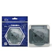 Розетка 1-м ОП Nix 16А IP54 250В с заземл. с прозр. крышкой сер. TOKOV TKE-NX-R1Z-C06T-IP54