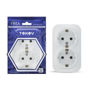 Розетка 2-м ОП Frea 16А IP20 250В с заземл. АБС-пластик бел. TOKOV TKE-FR-R2Z-C01