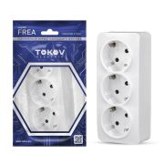 Розетка 3-м ОП Frea 16А IP20 250В с заземл. АБС-пластик бел. TOKOV TKE-FR-R3Z-C01