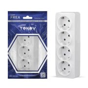Розетка 4-м ОП Frea 16А IP20 250В с заземл. АБС-пластик бел. TOKOV TKE-FR-R4Z-C01