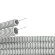 Труба гофрированная ПВХ 25мм с протяжкой сер.ELASTA (уп.25м) IEK