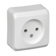 Розетка 1-м ОП Этюд 16А IP20 250В без заземл. без защ.шторок бел. SE PA16-001B