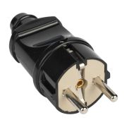 Вилка прямая с/з черн.16А 250В EKF PROxima