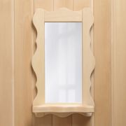 Зеркало для бани и сауны «Резное», 48х33х10 см, настенное, с полкой, «Добропаровъ»