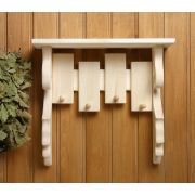 Полка - вешалка для бани и сауны, липа, 44*41.6*14 см, 4 крючка, «Добропаровъ»